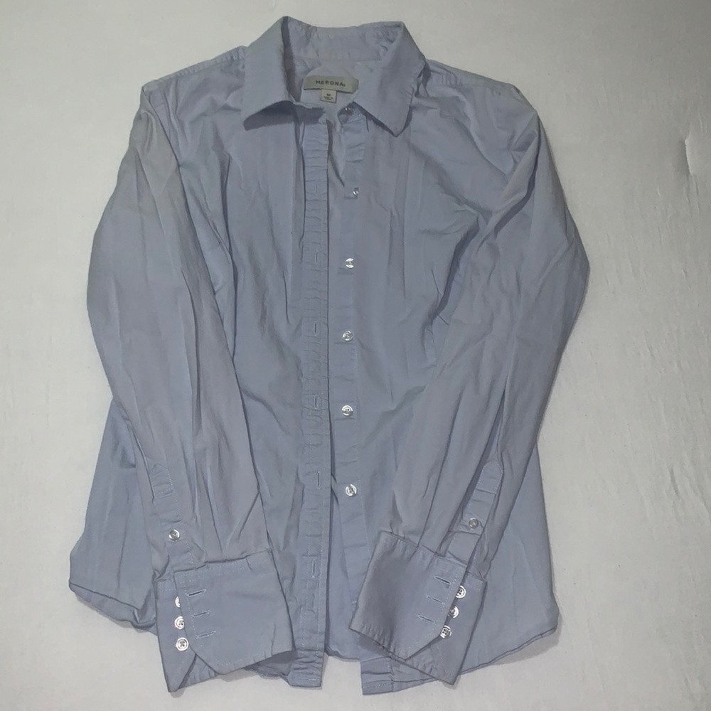 Merona Size M Baby Blue Button Up Shirt